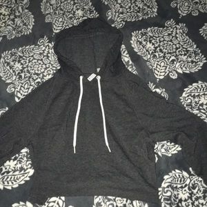 Dark gray DIVIDED cropped hoodie.